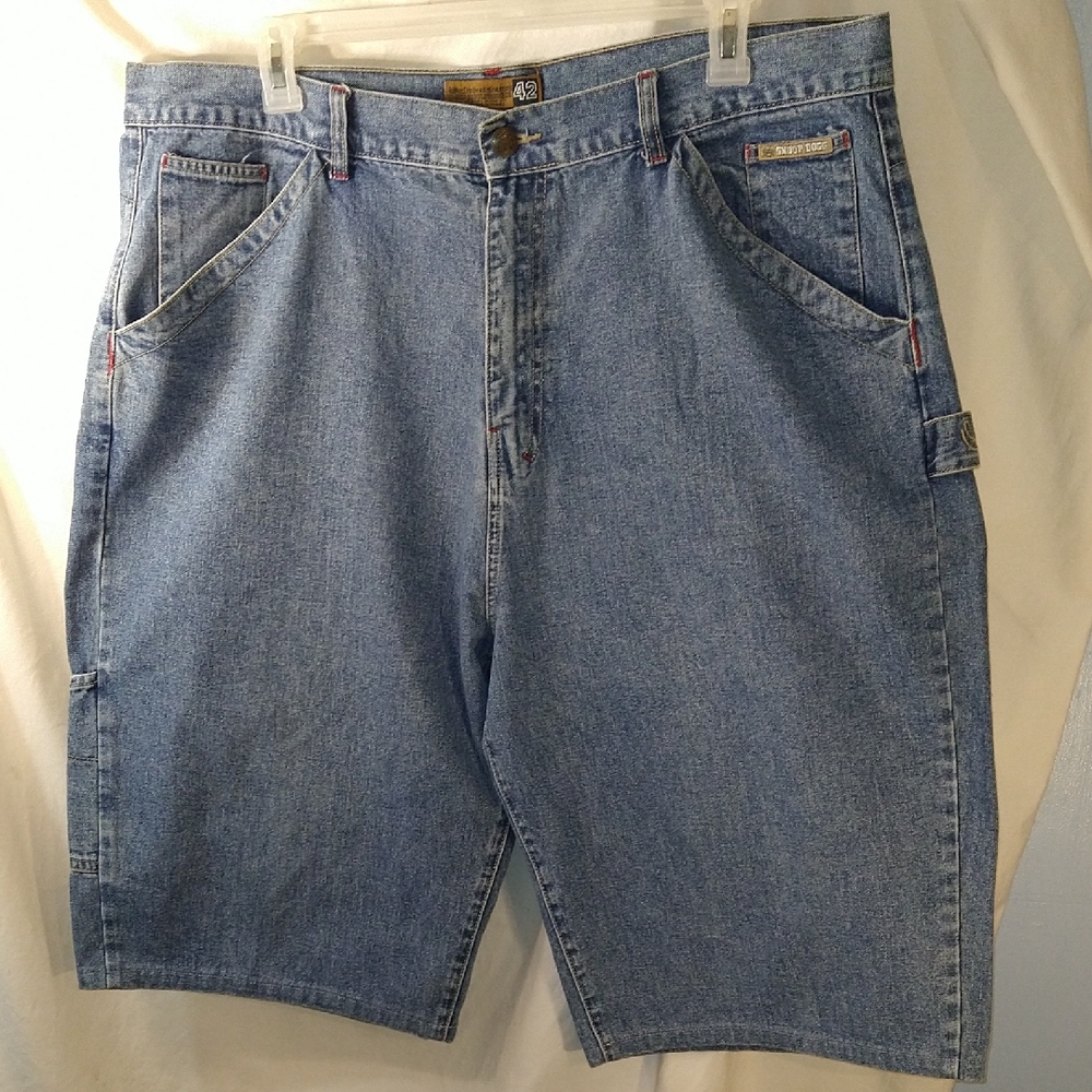 Blue Jean Shorts with Relaxed Fit and Washed Look